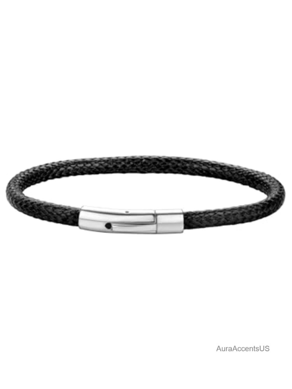 Men's Leather Cuff Bracelet Waterproof Stainless Steel Custom Beads Gift